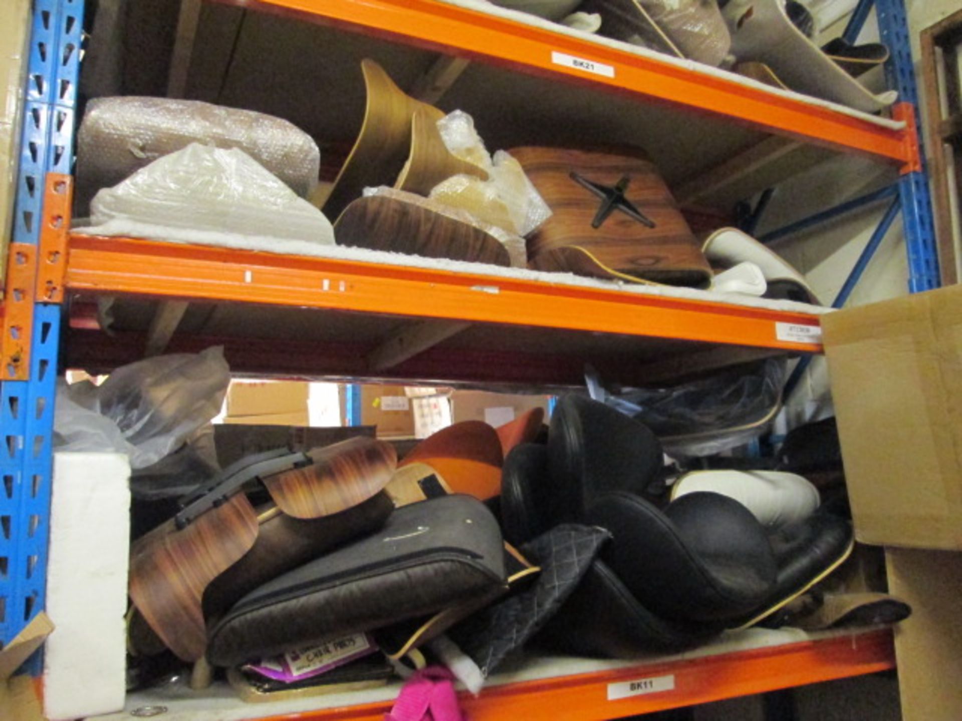 Large Quantity of Eames Style Lounger Parts. To Include, Backs, Seats, Ottomans, Bases, Armrests &