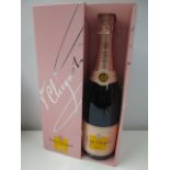 Boxed Bottle of Veuve Clicquot Rose Champagne