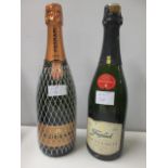 2 x Bottles, 1 of Freixenet Excelencia Cava & Bottle of Ferrari Rose Brut