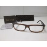Pair of Gucci Reading Glasses in Case, Tortoise Shell Style GG1608 X3T (150), Appear As New/Unused