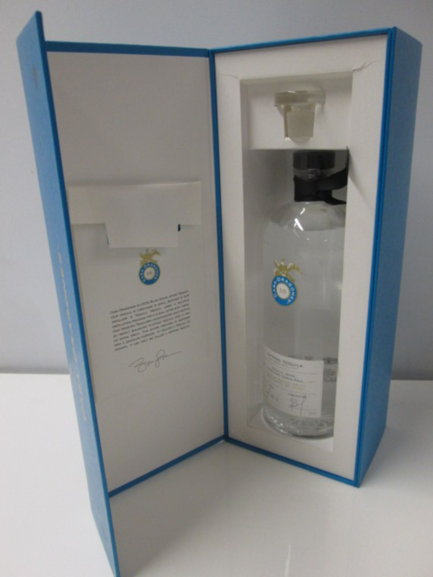 Bottle of Limited Edition Casa Dragones Sipping Tequila 100% Puro Agave Azul 750ml in Presentation