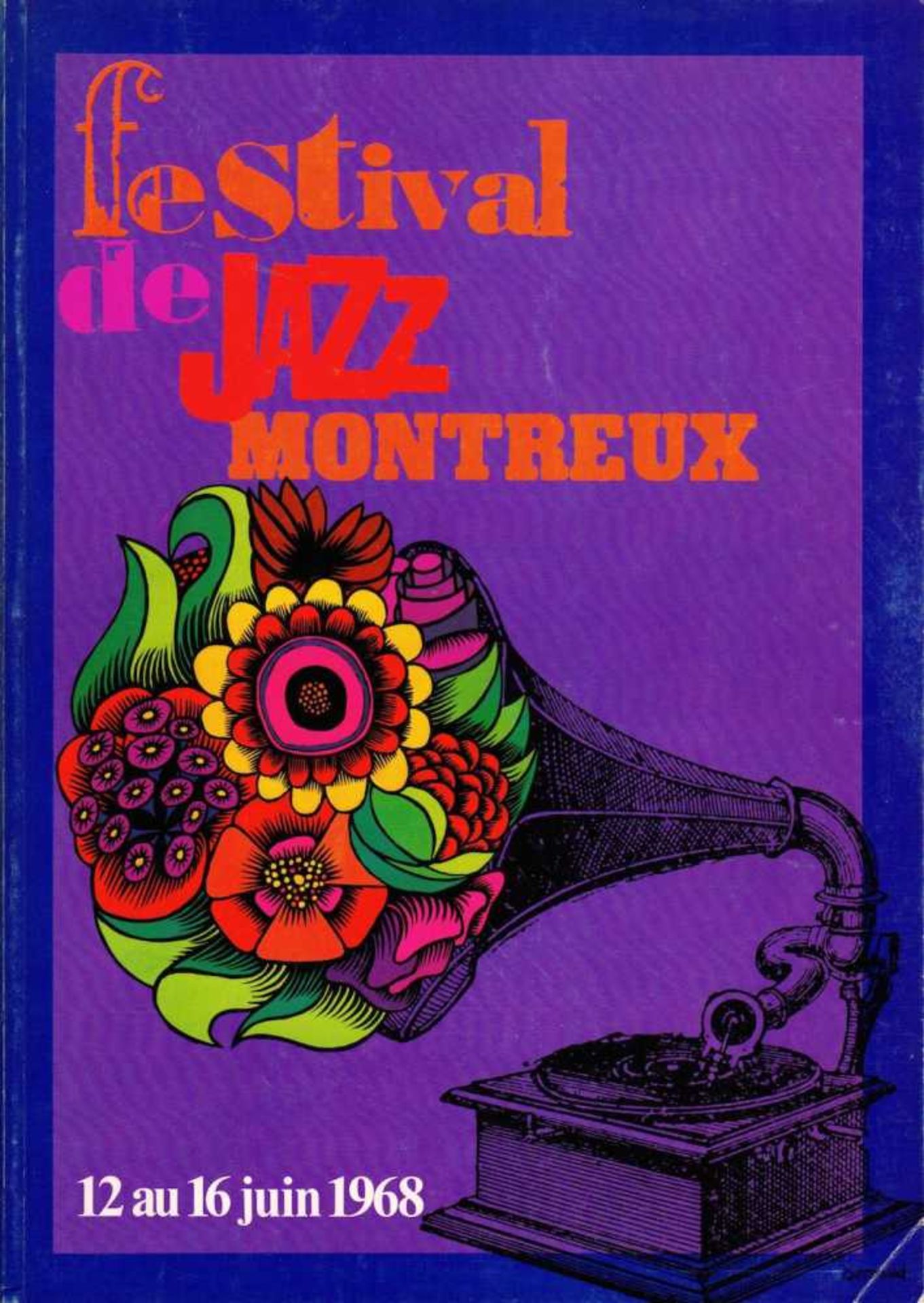 Programme "Festival de Jazz Montreux - 1968", 1968, (29.5 x 21 cm). On y joint deux cartes