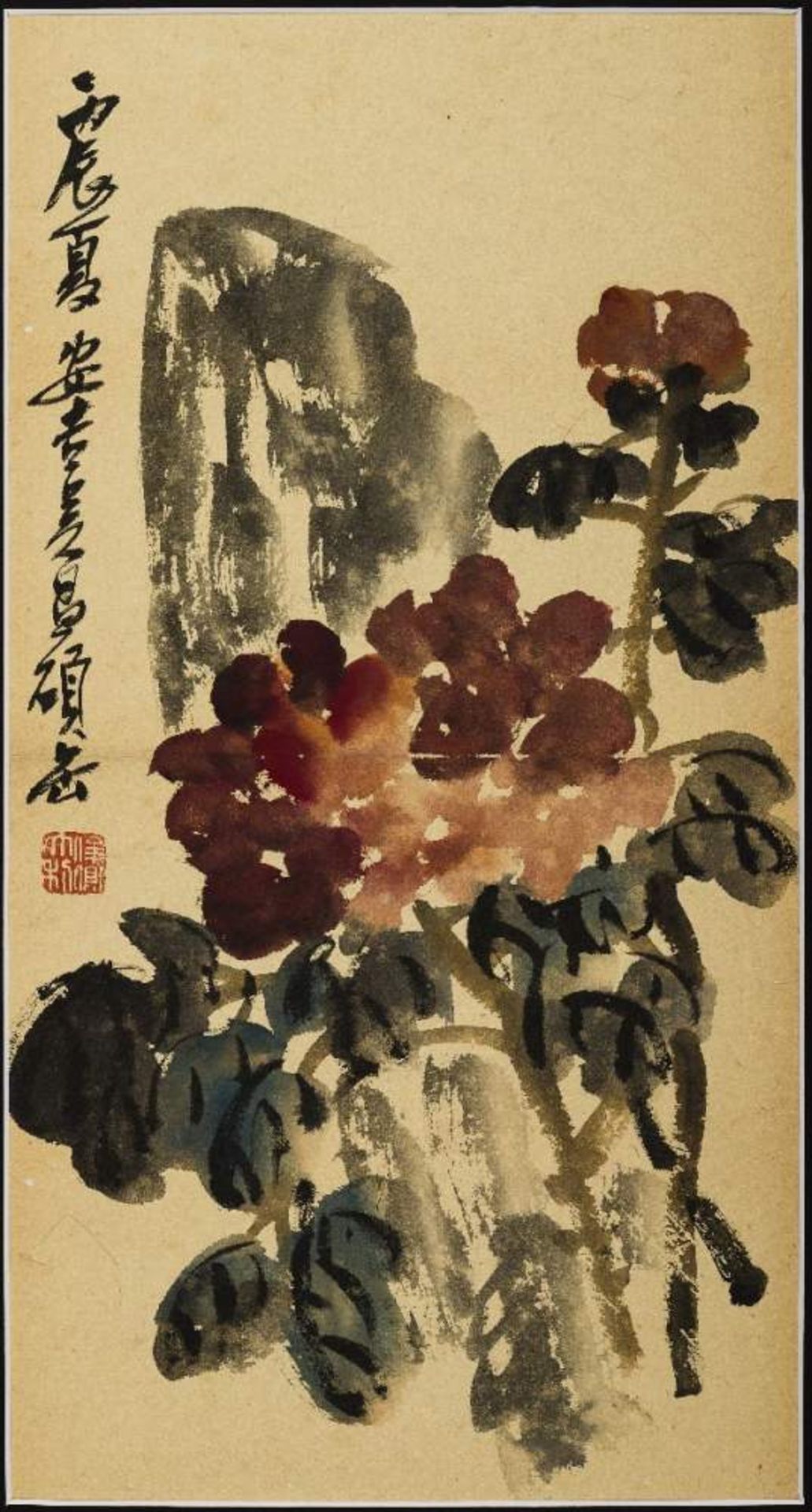 WU CHANGSHUO ZUGESCHRIEBEN: ACHT ALBUMBLÄTTER MIT BLÜTEN UND FRÜCHTENTusche und Farben auf Papier. - Image 2 of 10