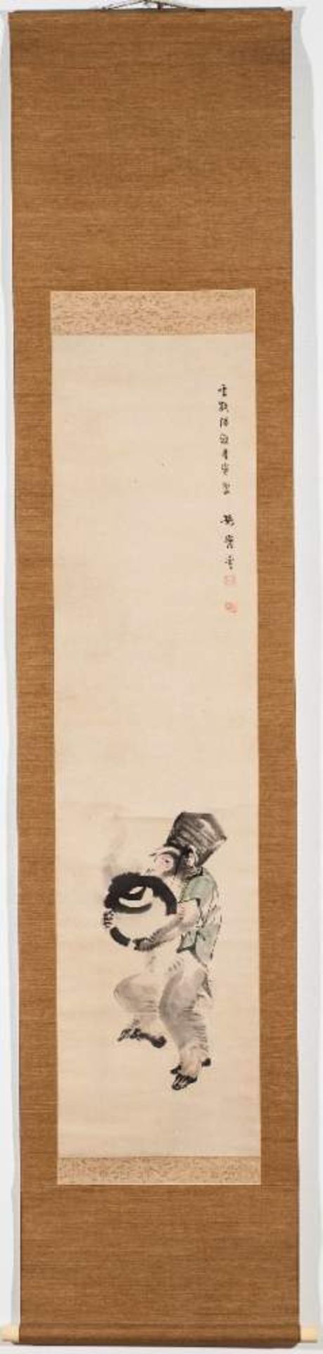 KONO BAIREI (1844-1895): AFFE ALS PRIESTERTusche und Farben auf Papier. Japan, 1. Hälfte 20. Jh.