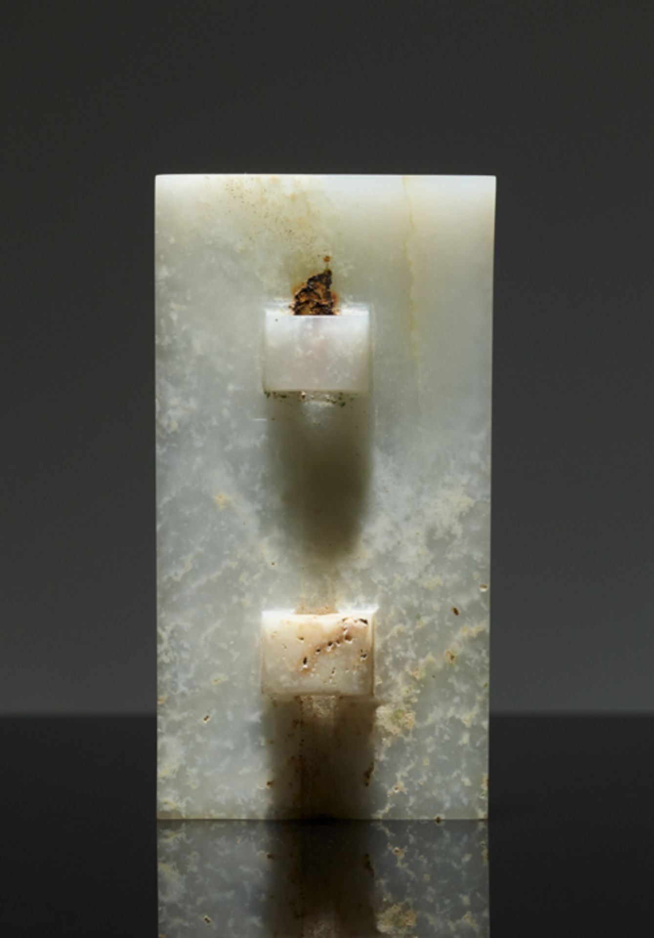 PAIR OF PLAQUES IN WHITE JADE IN THE STYLE OF THE STEPPEJade. China, Early Western Han period, 2nd – - Image 5 of 7