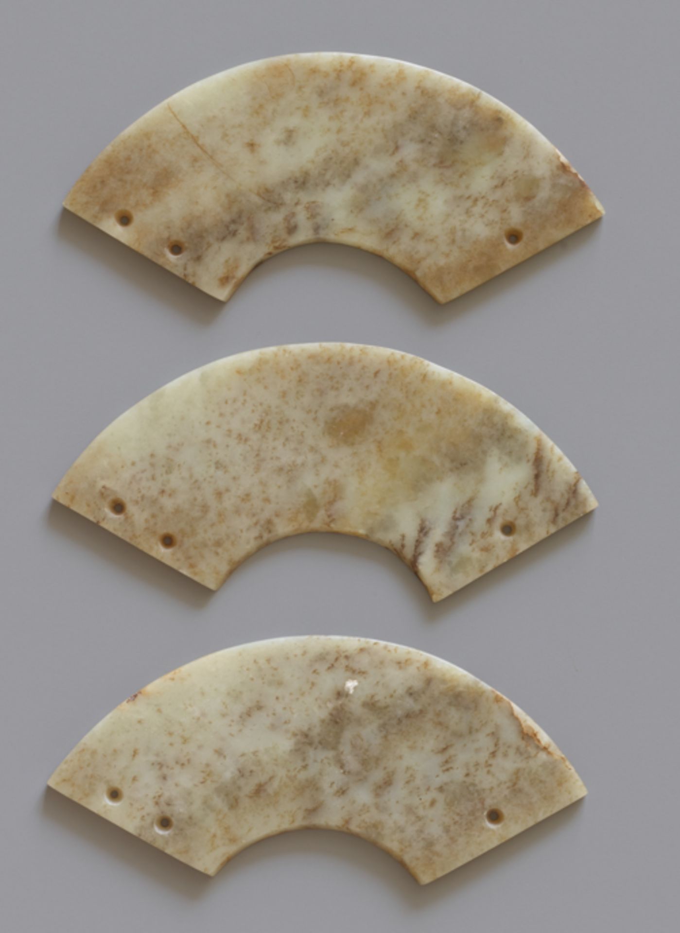 THREE-SECTION DISCJade. China, Late Neolithic period, Qijia culture, c.2200-1900 BCInstead of - Image 4 of 6