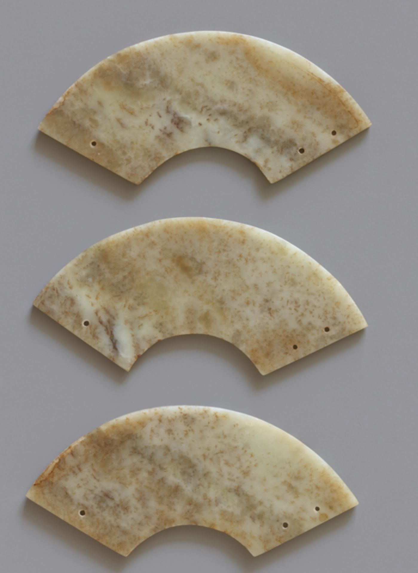 THREE-SECTION DISCJade. China, Late Neolithic period, Qijia culture, c.2200-1900 BCInstead of - Image 5 of 6