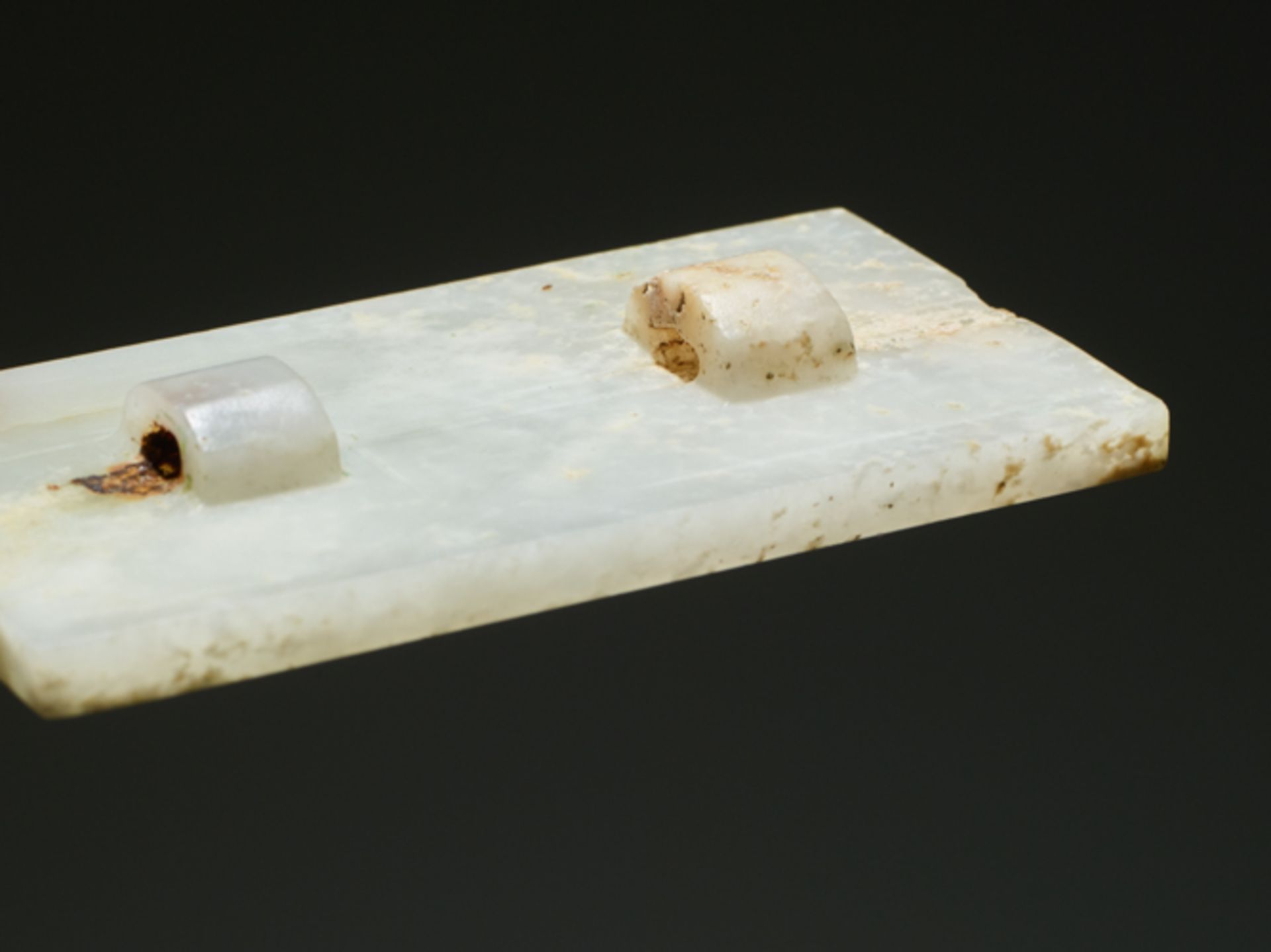 PAIR OF PLAQUES IN WHITE JADE IN THE STYLE OF THE STEPPEJade. China, Early Western Han period, 2nd – - Image 7 of 7