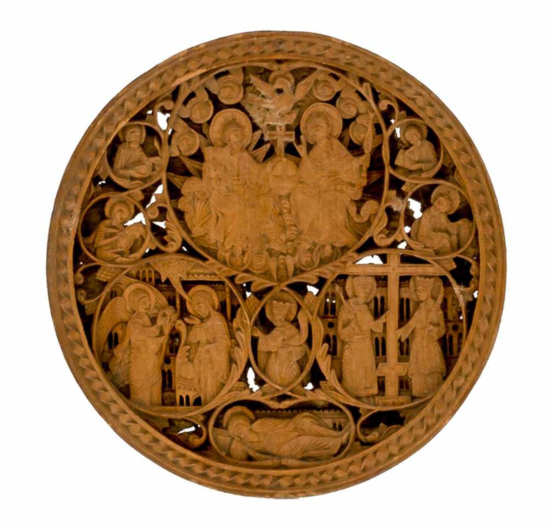 * Reliquar mit Schnitzerei Georgien (?), 17. Jh. und Athos, 18. Jahrhundert Durchmesser: 6 cm Die - Bild 3 aus 4