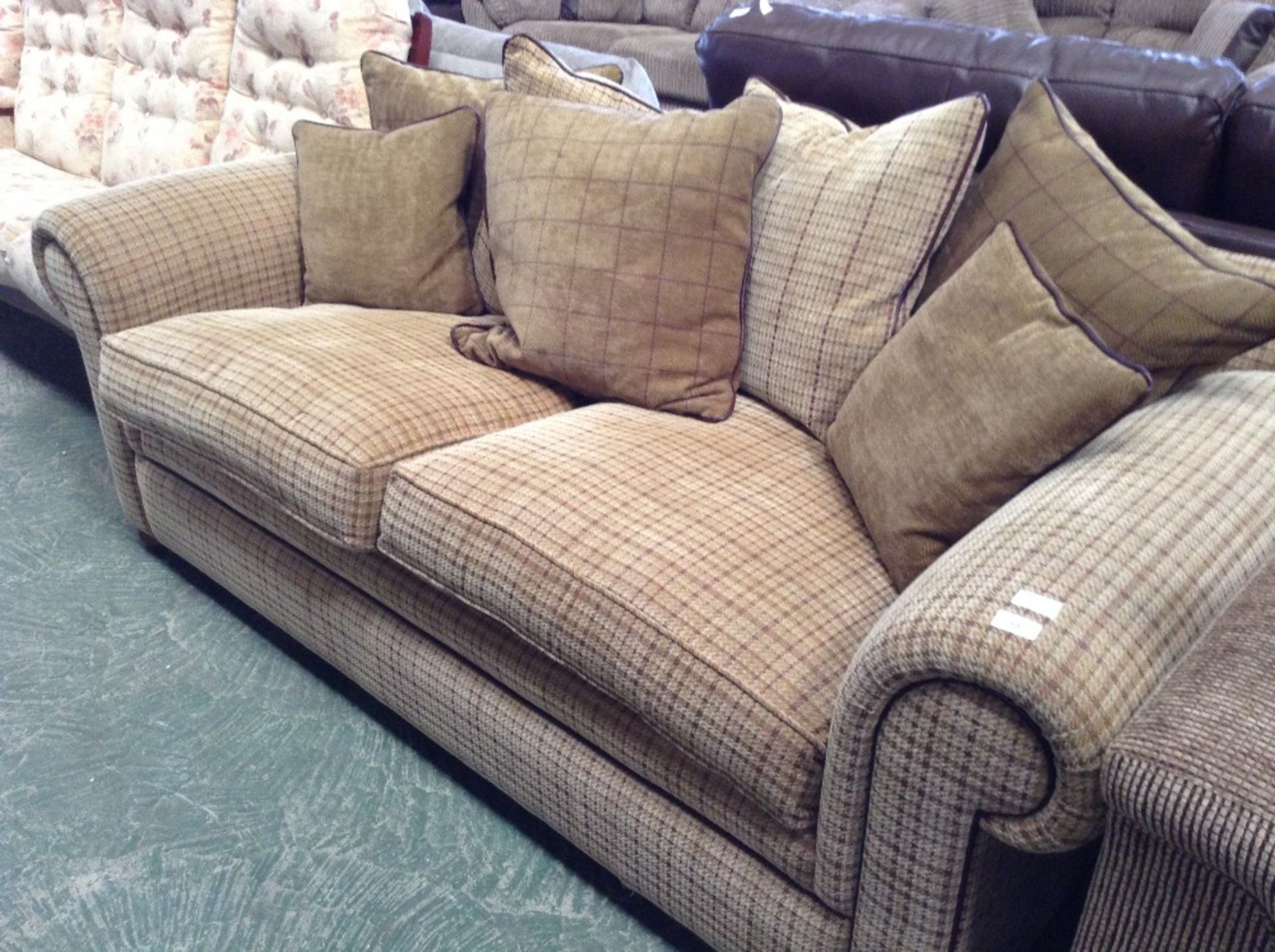 BARNABY LARGE CHECKERED 2 SEATER SOFA