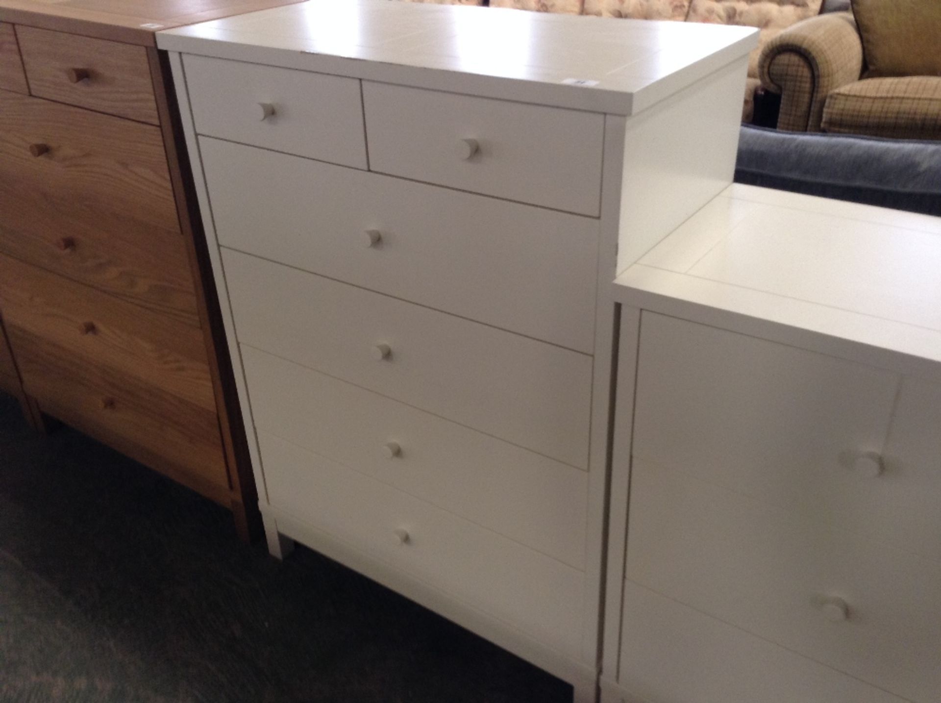 ATLANTA WHITE 2 OVER 4 CHEST OF DRAWERS (return)