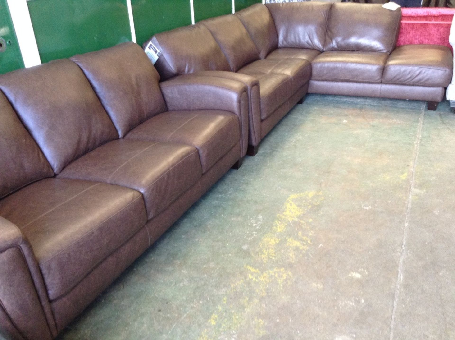 BUFFALO BROWN 3 SEATER SOFA AND 2 PART CORNER GROU