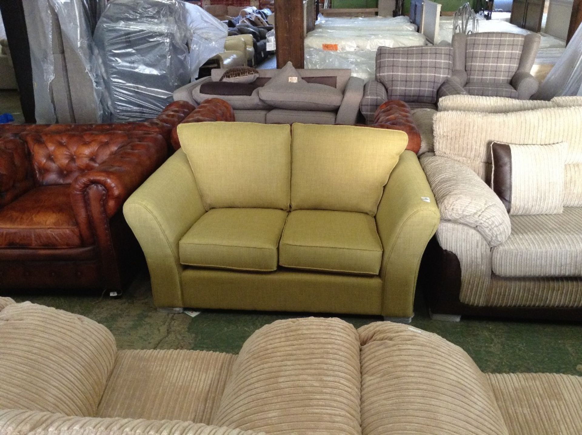 LIME GREEN 2 SEATER SOFA (4490/20)