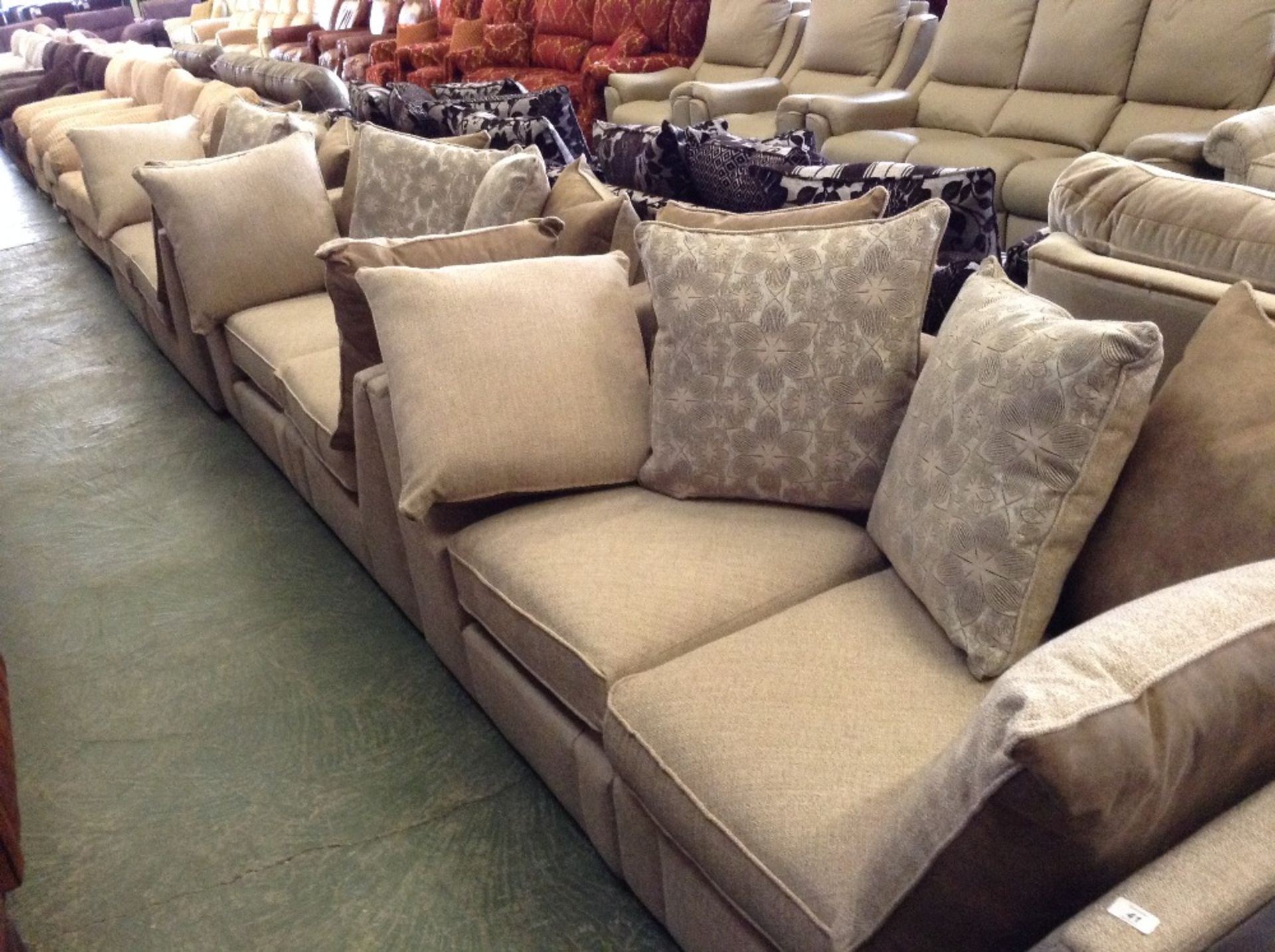 3 x BISCUIT 2 SEATER SOFAS (4490/05) (4490/11) (44