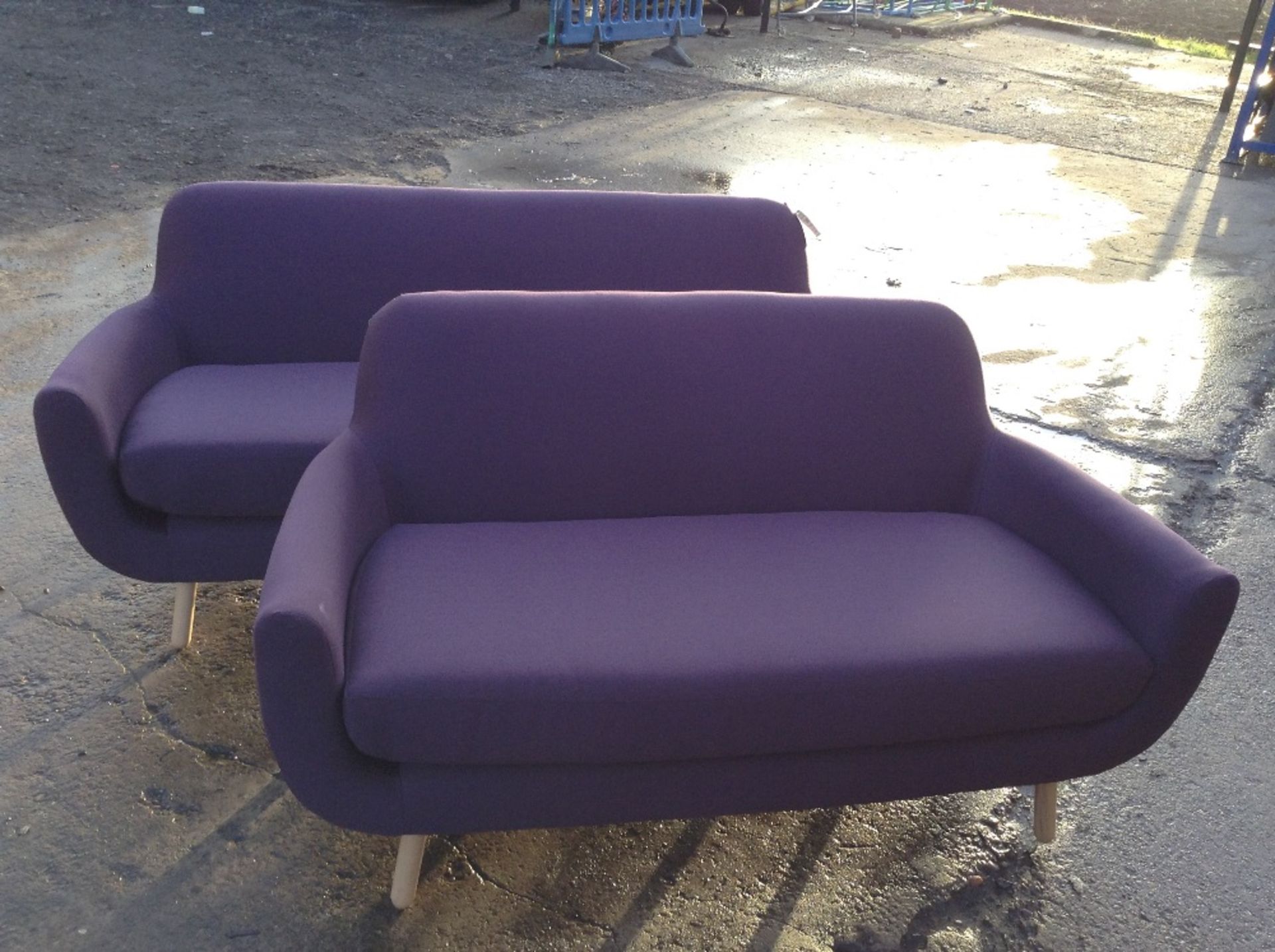 PLUM 3 SEATER SOFA AND 2 SEATER SOFA