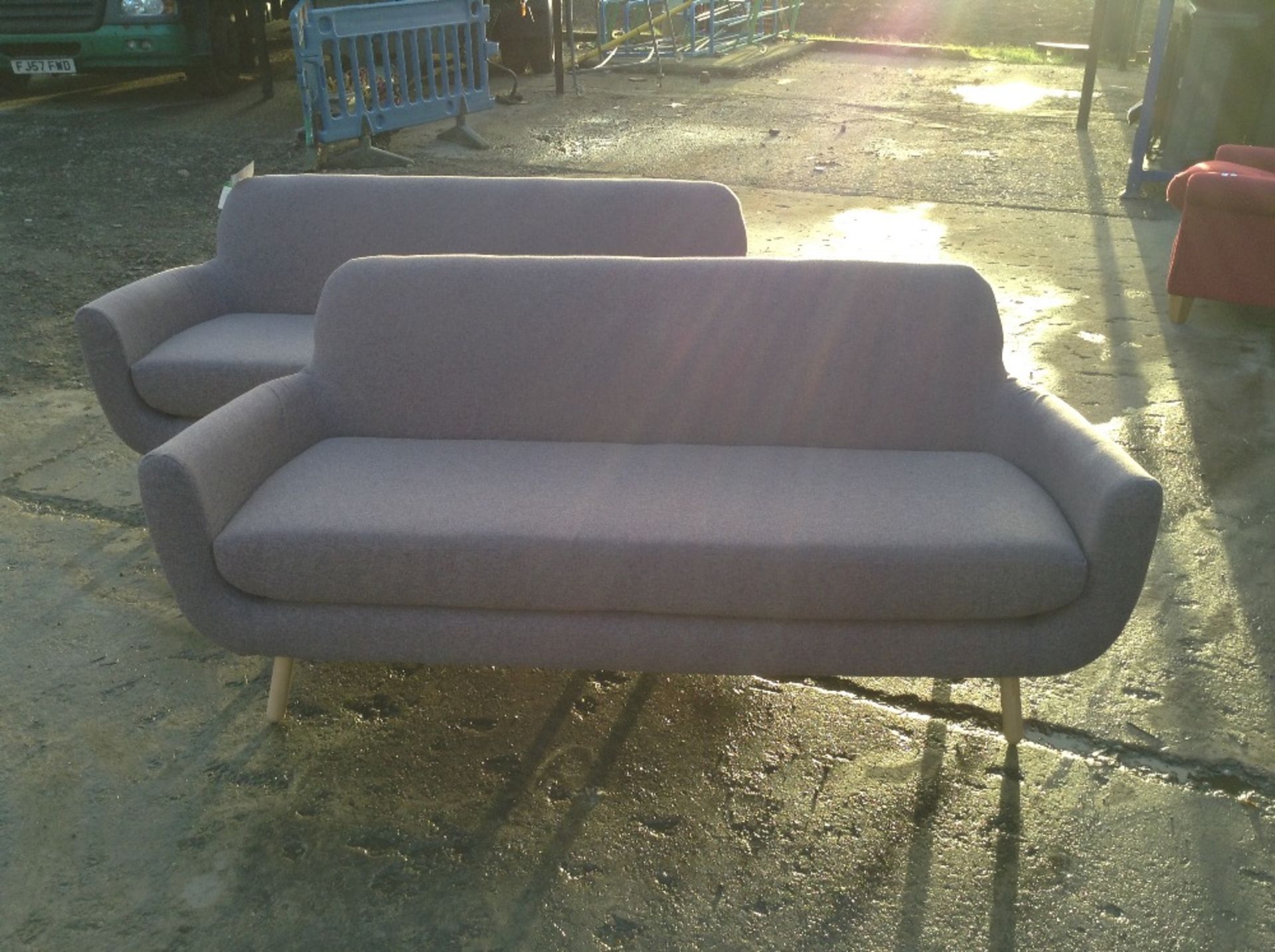 LIGHT PURPLE 2 x 3 SEATER SOFAS