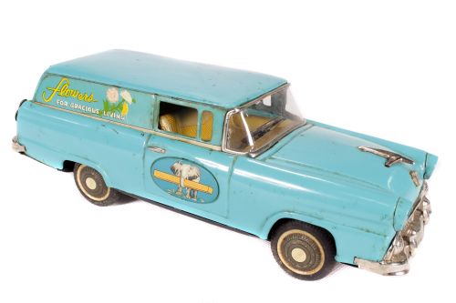 Tin Plate Station Wagon - Japanese - Friction Driven - 1950s - 'Ford' with 'Florist' Decals - some - Image 2 of 2
