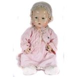 Celluloid Doll - 'Biscaloid Germany' - 1930s Baby Doll with Glass Eyes - Some minor wear & marks - T