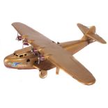 Tin Plate Toy Plane - 'China Clipper' - Japanese 1930s Clockwork with 4 Props - Some wear & minor