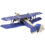 Tin Plate Toy Plane - 'Meccano UK' - Pre WWII Constructor with 3 Props - Some wear & marks - L