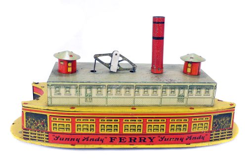 Tin Plate Toy Ferry - 'Sunny Andy' Ferry with Bell - 'Wolverine USA' - Circa. 1930s - some wear &