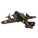 Depression Era Toy Plane - Tin & Timber Australian 4 Prop Plane - Circa 1930s - Some wear & minor