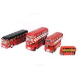Die Cast Toy Buses X 4 - Includes a 'Corgi Major Coach' 'Corgi London Double Decker' 'Budgie