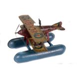 Tin Plate Toy Sea Plane - 'Baby' - 1930s Japanese Clockwork with Single Prop - Some marks & minor