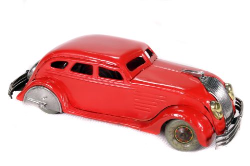 Tin Plate Toy Car - Japanese - Airflow - Clockwork - Circa 1950s. - some wear minor marks & touch - Image 2 of 2