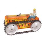 Tin Plate Toy Tractor - 'Marx USA' - Clockwork Tractor - some wear & minor marks - L 22cm W 9cm