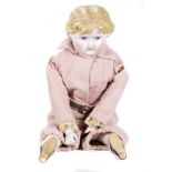 Antique China Head Doll - unknown maker circa 1880. China head arms & legs with cloth body. Old