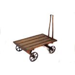 Miniature Horse Drawn Wagon - Beautiful Apprentice Made Timber Flat Hay Wagon with Cast Iron