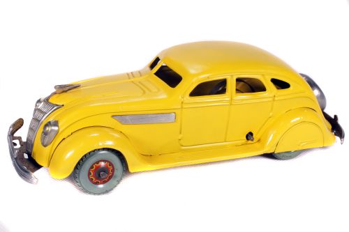 Tin Plate Toy Car - Japanese - Airflow - Clockwork - Circa. 1950s - some wear minor marks & touch