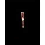 Rubellite Tourmaline Pendant, Set with 18k Gold (NGI Certified) 红碧玺镶18k黄金吊坠