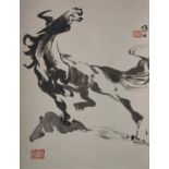 Ye Zuibai (1909 – 1999) Galloping Horse Hanging Scroll, ink on paper 叶醉白 骏马 立轴 纸本 68 x 37.4cm