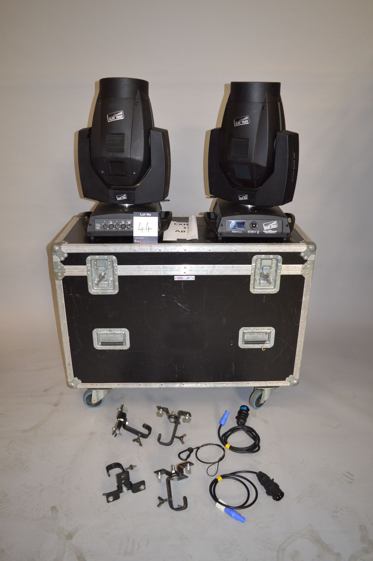 Two Clay Paky, Alpha Beam 700, Moving Head Lights with Flightcase, Detachable Power Lead,