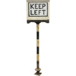 Railway Street Furniture and Fittings, Keep Left Indicator: A street sign comprising a lighted