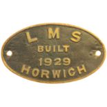 Railway Locomotive Worksplates (Steam), LMS Built 1929, Horwich: A worksplate, LMS BUILT 1929,