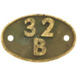 Railway Locomotive Shedplates, 32B: A shedplate 32B Ipswich (1949 to October 1959 steam, 1988