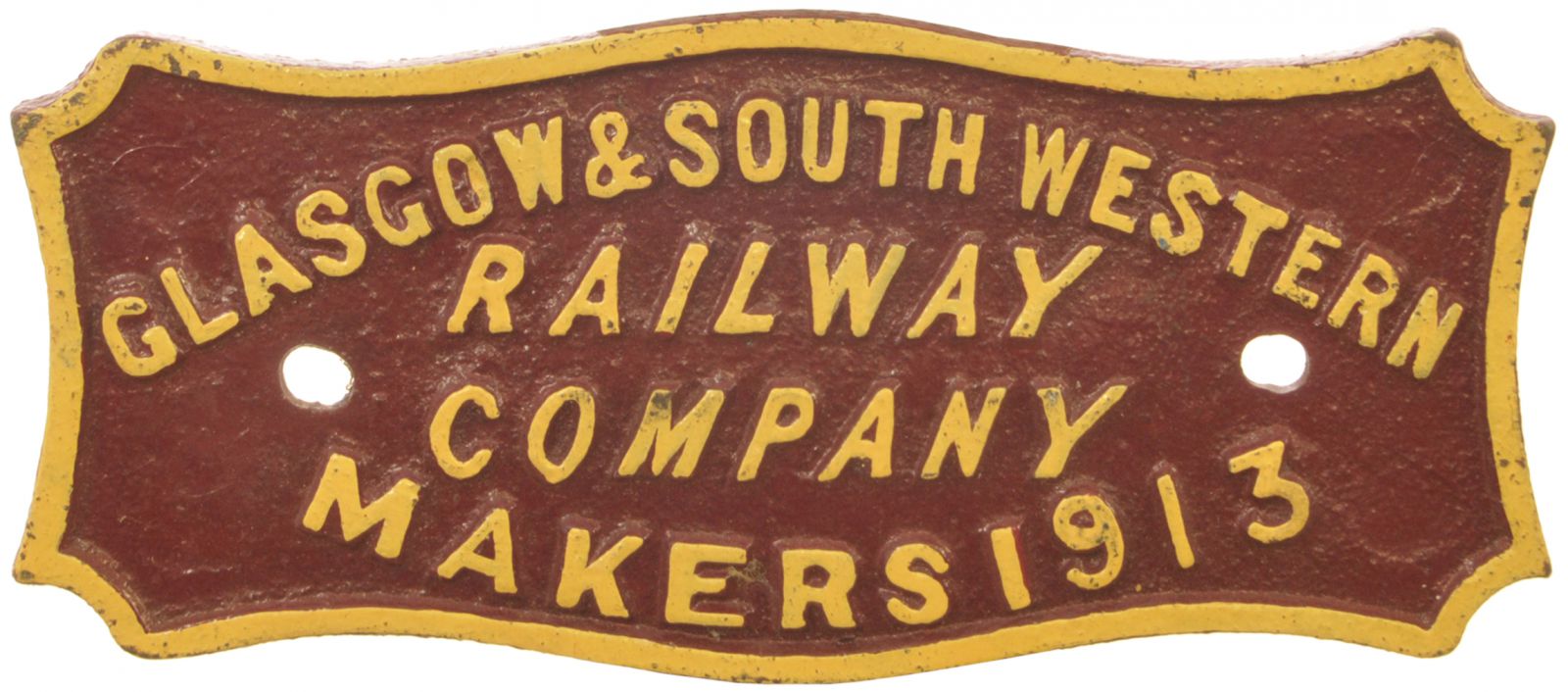 Railway Wagonplates, Glasgow & South Western Railway, 1913: A Glasgow and South Western Railway