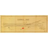 Signal Box Diagrams, Alnwick East, LNER: An LNER signal box diagram, ALNWICK EAST, 1943, showing