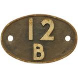 Railway Locomotive Shedplates, 12B: A shedplate, 12B Carlisle Upperby (1935 to June 1950), then