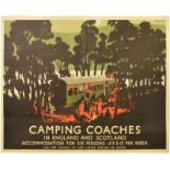 Railway Posters, Camping Coaches, Purvis, LNER: An LNER quad royal poster, CAMPING COACHES, by Tom