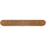 Seat Back Plates, Battersby: An LNER seat back plate, BATTERSBY, from the Esk Valley line station on
