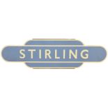 Railway Station Totem Signs, Stirling: A BR(Sc) totem sign, STIRLING, (h/f), from the main line to