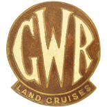 Railway Badges, GWR Land Cruises: A GWR staff lapel badge, GWR LAND CRUISES, enamelled brass 1''