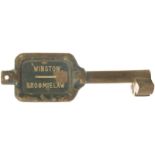 Single Line Keys, Winston-Broomielaw: A single line key token, WINSTON-BROOMIELAW, (brass) from