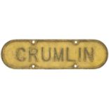 Railway Station Direction Signs, Crumlin, GNR(I) Lamp Tablet: A Great Northern Railway (Ireland)