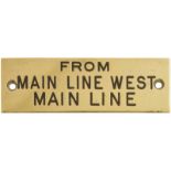 Signal Box Shelf and Instrument Plates, Main Line West, Main, GWR: A GWR signal box shelf plate,