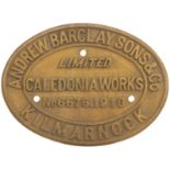 Railway Locomotive Worksplates (Steam), Andrew Barclay 6676, 1910: A worksplate, ANDREW BARCLAY,